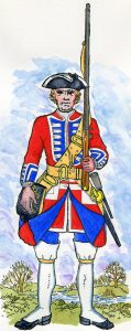 1st Regiment of Foot Guards: Battle of Fontenoy on 11th May 1745 in the War of the Austrian Succession: picture by Mackenzies after Representation of Cloathing