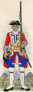 3rd Regiment of Foot Guards: Battle of Fontenoy on 11th May 1745 in the War of the Austrian Succession: picture by Mackenzies after Representation of Cloathing