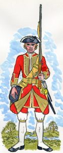 31st Foot: Battle of Dettingen fought on 27th June 1743 in the War of the Austrian Succession: Mackenzie after Representation of Cloathing 1742