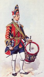 Drummer of the 1st Foot Guards: Battle of Fontenoy on 11th May 1745 in the War of the Austrian Succession