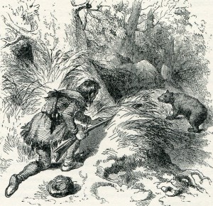 Bear hunting during General Braddock's advance to the Monongahela in 1755