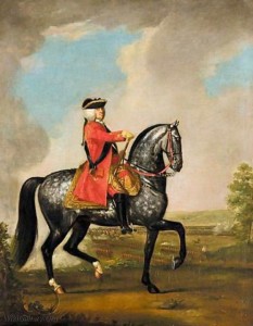 King George II at the Battle of Dettingen in 1743: picture by David Morier