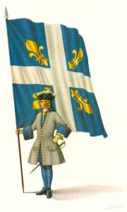 French Officer with Regimental Colour: Battle of Oudenarde 30th June 1708 in the War of the Spanish Succession