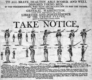 American Continental recruiting poster: American Revolutionary War