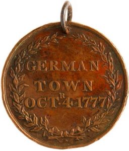 40th Regiment Medal obverse: Battle of Germantown on 4th October 1777 in the American Revolutionary War
