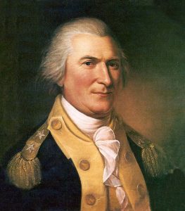 Major-General Arthur St. Clair, American commander at Fort Ticonderoga: Battle of Fort Ticonderoga on 6th July 1777 in the American Revolutionary War: picture by Charles Willson Peale: click here to buy a picture of General St Clair by Peale