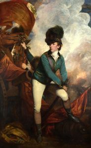 Lieutenant-Colonel Banastre Tarleton, British commander at the Battle of Cowpens on 17th January 1781 in the American Revolutionary War: picture by Joshua Reynolds: click here to buy this picture