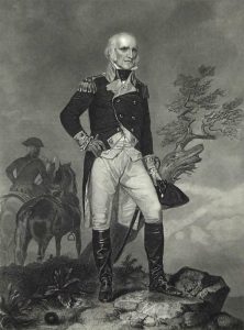 Brigadier John Stark at the Battle of Bennington on 16th August 1777 in the American Revolutionary War: picture by Alonzo Chapell: click here to buy this picture