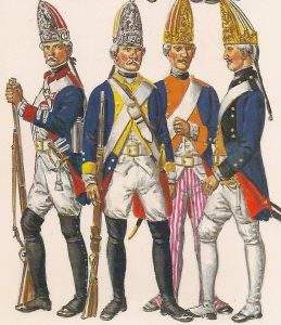 German Grenadiers: Battle of Bennington on 16th August 1777 in the American Revolutionary War