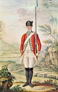 British Light Infantryman: Battle of Freeman's Farm on 19th September 1777 in the American Revolutionary War