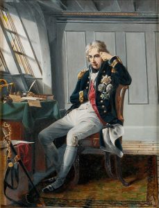 Admiral Lord Nelson before the Battle of Trafalgar on 21st October 1805 during the Napoleonic Wars: buy a picture of Lord Nelson