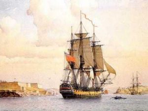 HMS Bellerophon: Battle of the Nile on 1st August 1798 in the Napoleonic Wars