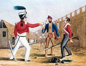 Soldiers of the 13th Foot and 35th Bengal Native Infantry in Jellalabad: Siege of Jellalabad from 12th November 1841 to 13th April 1842 during the First Afghan War