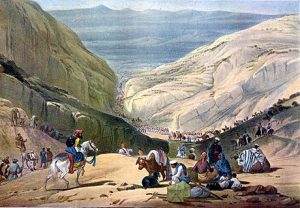 The British Army marching out of the mountains into Central Afghanistan: Battle of Kabul 1842 in the First Afghan War