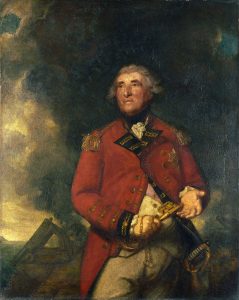 Lieutenant General George Augustus Eliott, governor of Gibraltar during the Great Siege 1779 to 1783: picture by Joshua Reynolds showing Eliott holding the keys to Gibraltar against a background of 'the Great Siege'