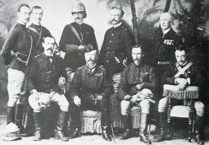 Lieutenant General Sir Garnet Wolseley (in hat) and his staff: Battle of Tel-el-Kebir on 13th September 1882 in the Egyptian War