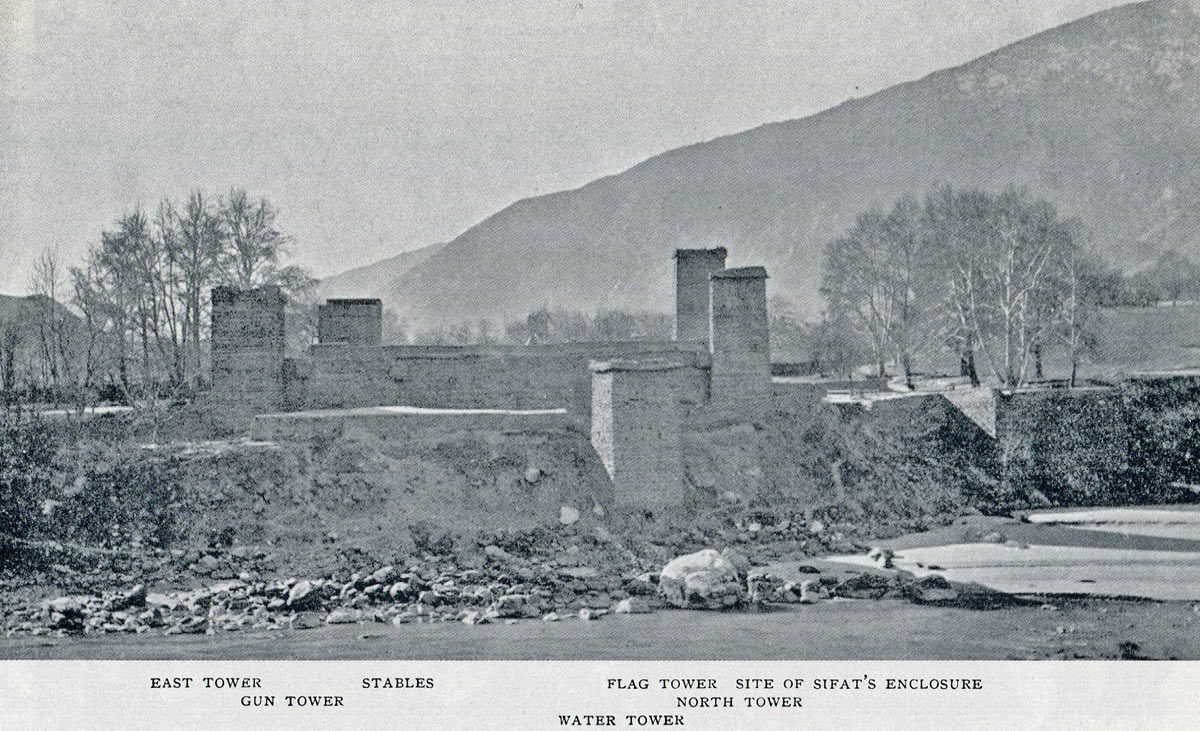 Chitral Fort from across the river: Siege and Relief oaf Chitral, 3rd March to 20th April 1895 on the North-West Frontier of India
