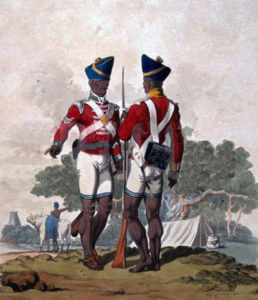 Sepoys of the Madras Army: Battle of Assaye on 23rd September 1803 during the Second Mahratta War in India: picture by Charles Hamilton Smith