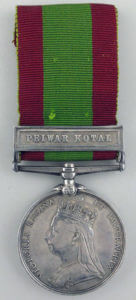 Second Afghan War medal with clasp for the Battle of Peiwar Kotal on 2nd December 1878 in the Second Afghan War