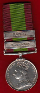 Second Afghan War Medal with clasps for Kabul and Charasia: Battle of Charasiab on 9th October 1879 in the Second Afghan War