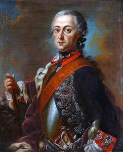 King Frederick II of Prussia known as 'Frederick the Great': Battle of Mollwitz fought on 10th April 1745 in the First Silesian War
