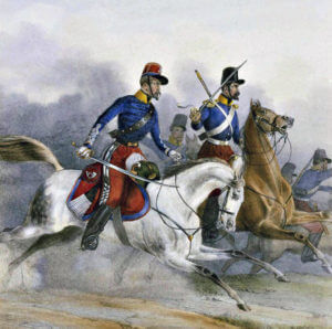 Officers of the French Chasseurs d'Afrique: Battle of Balaclava on 25th October 1854 in the Crimean War