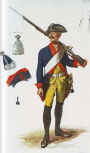 Prussian Infantry Regiment Prinz Ferdinand No 34: Battle of Kesselsdorf on 15th December 1747 in the Second Silesian War: picture by Adolph Menzel