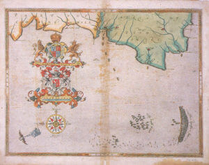 Spanish Armada charts published 1590: 4 English fleet pursues the Armada up the Channel, 31st July to 1st August 1588