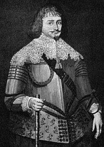 Sir Bevil Grenville, commander of a Cornish regiment of foot, mortally wounded at the Battle of Lansdown Hill on 5th July 1643 in The English Civil War