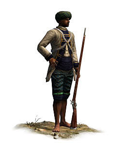 French Sepoy: Battle of Kaveripauk on 23rd February 1752 in the Anglo-French Wars in India (Second Carnatic War)
