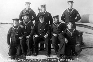 Galley Crew British Light Cruiser HMS Nottingham. Nottingham fought at Battle of Jutland 31st May 1916 in 2nd Light Cruiser Squadron