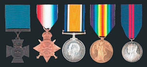 Victoria Cross and medals of Commander Loftus Jones RN awarded posthumously for his conduct at the Battle of Jutland 31st May 1916