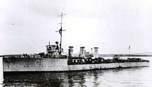 British Destroyer HMS Opal. Opal fought at the Battle of Jutland 31st May 1916 in the 12th Flotilla