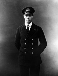 Prince Albert, later King George VI, as a naval officer. Prince Albert fought at the Battle of Jutland on 31st May 1916 on the British Battleship HMS Colossus and came under fire