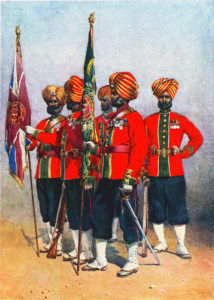 Colour Party, 14th Ludhiana Sikhs: Siege and Relief of Chitral, 3rd March to 20th April 1895 on the North-West Frontier of India: picture by AC Lovett