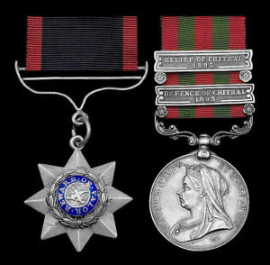 Indian Order of Merit and Indian General Service Medal with both clasps ‘Defence of Chitral 1895’ and ‘Relief of Chitral 1895’. Medals of Sepoy Bagh Singh, 14th Sikhs: Siege and Relief of Chitral, 3rd March to 20th April 1895 on the North-West Frontier of India