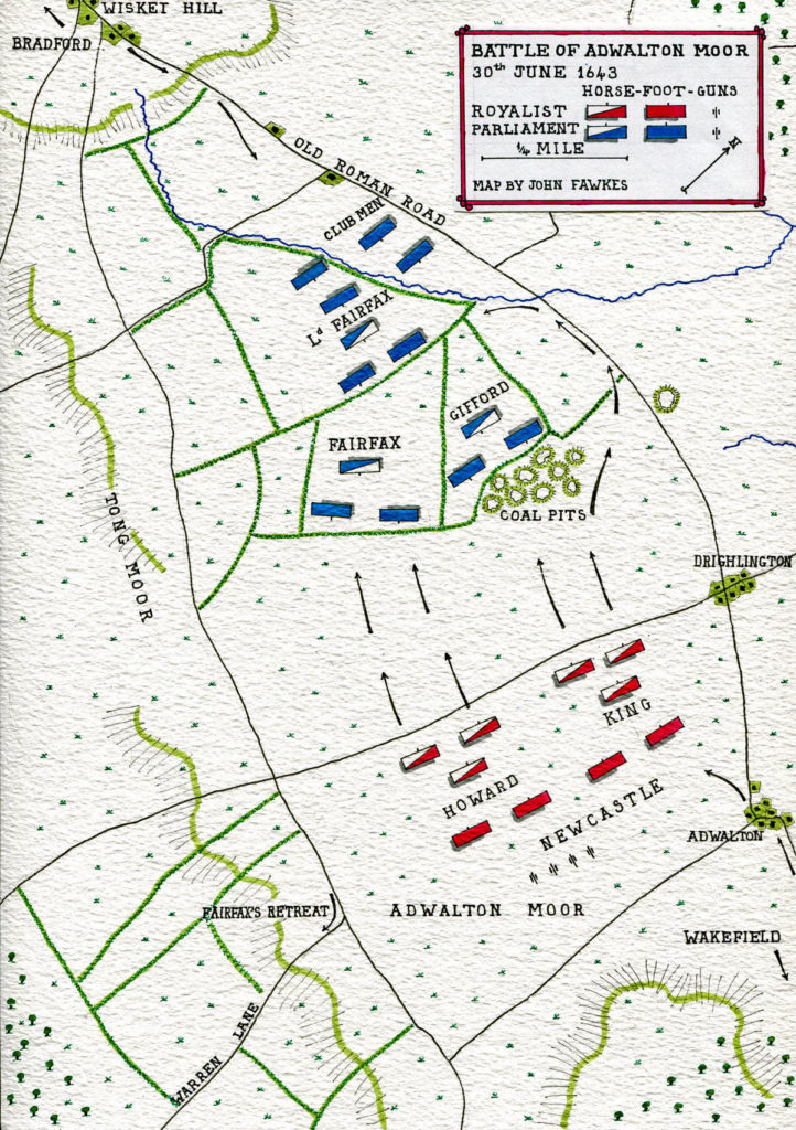 Battle of Adwalton Moor 30th June 1643 in the English Civil War