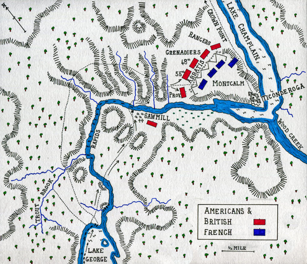 Battle Of Fort Ticonderoga 1758   Tic Map 1024x880 