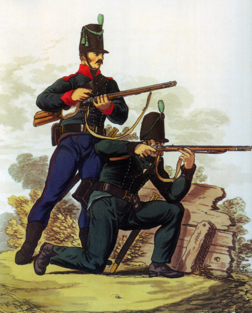 60th and 95th Rifles: Battle of Vimeiro on 21st August 1808 in the Peninsular War: picture by Hamilton Smith